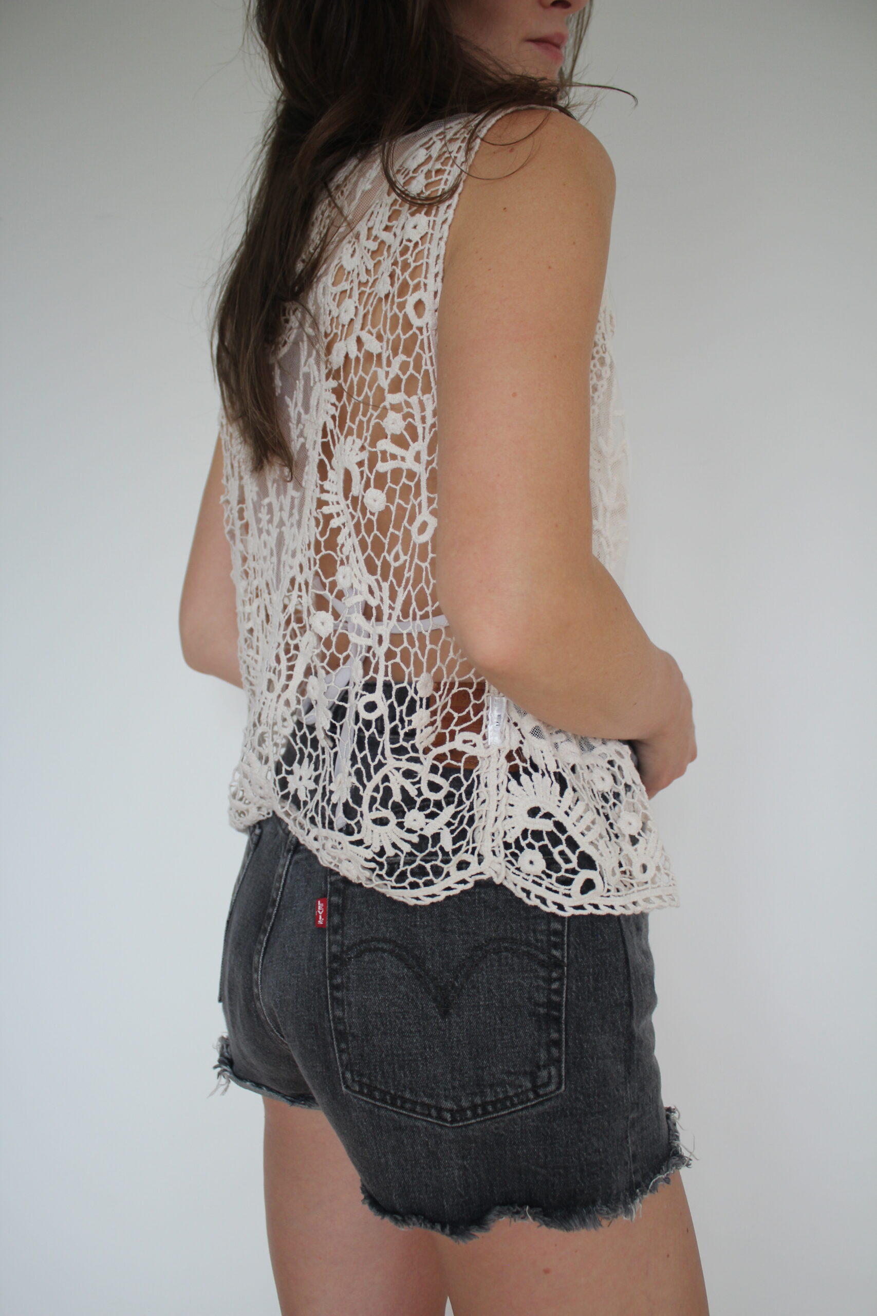 Koronkowy bezrękawnik, S/M - obrazek 7