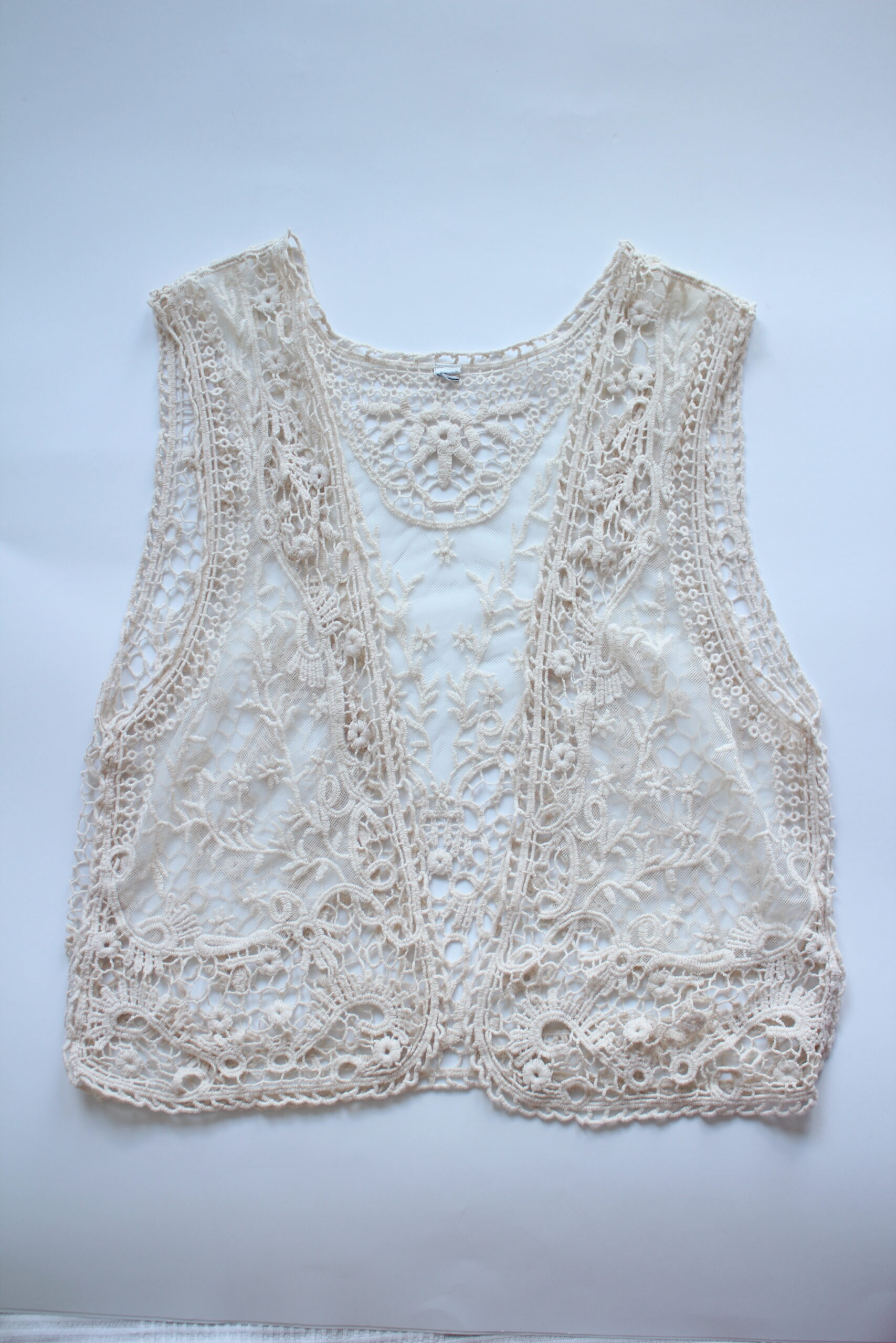 Koronkowy bezrękawnik, S/M - obrazek 2