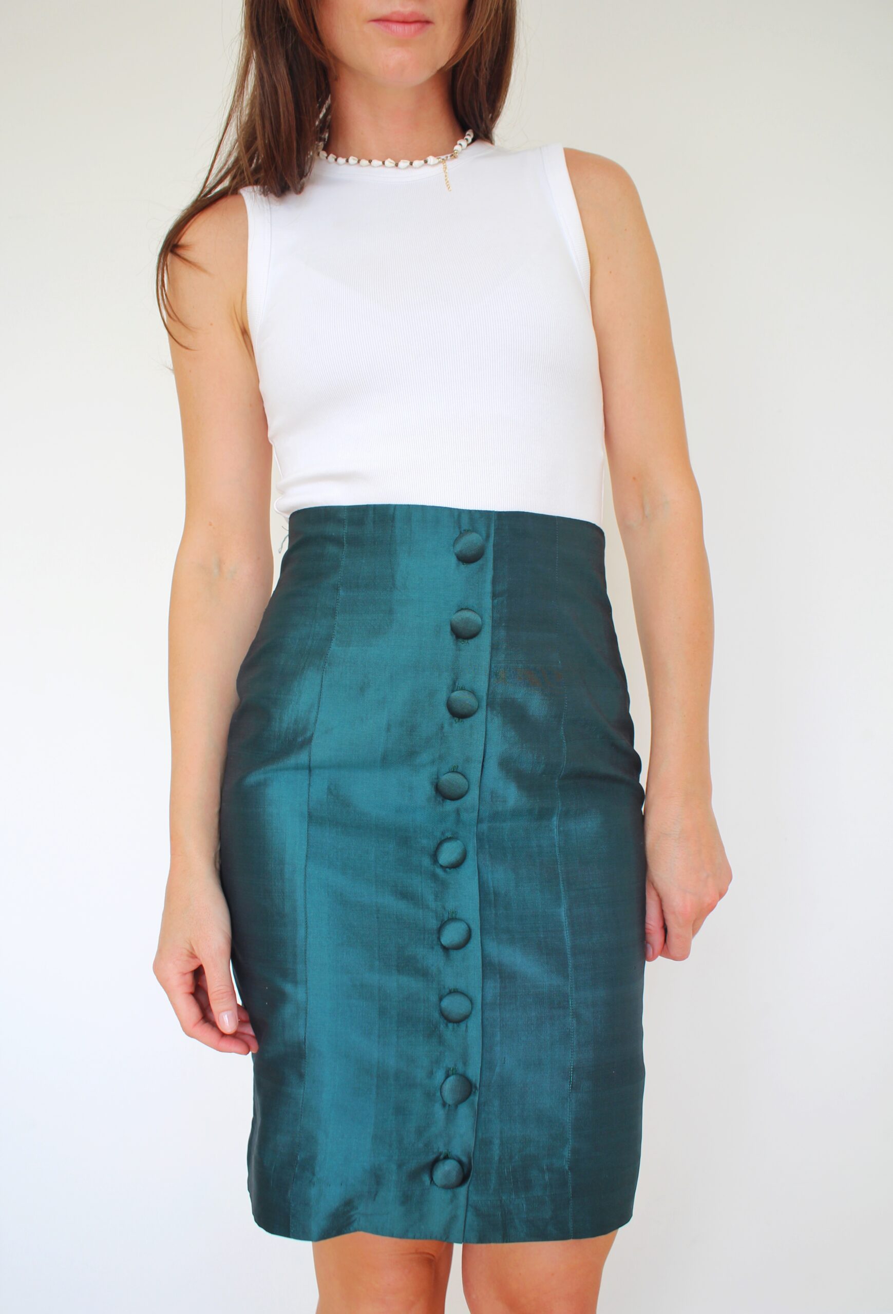 Jedwabna tafta, XS, Vintage