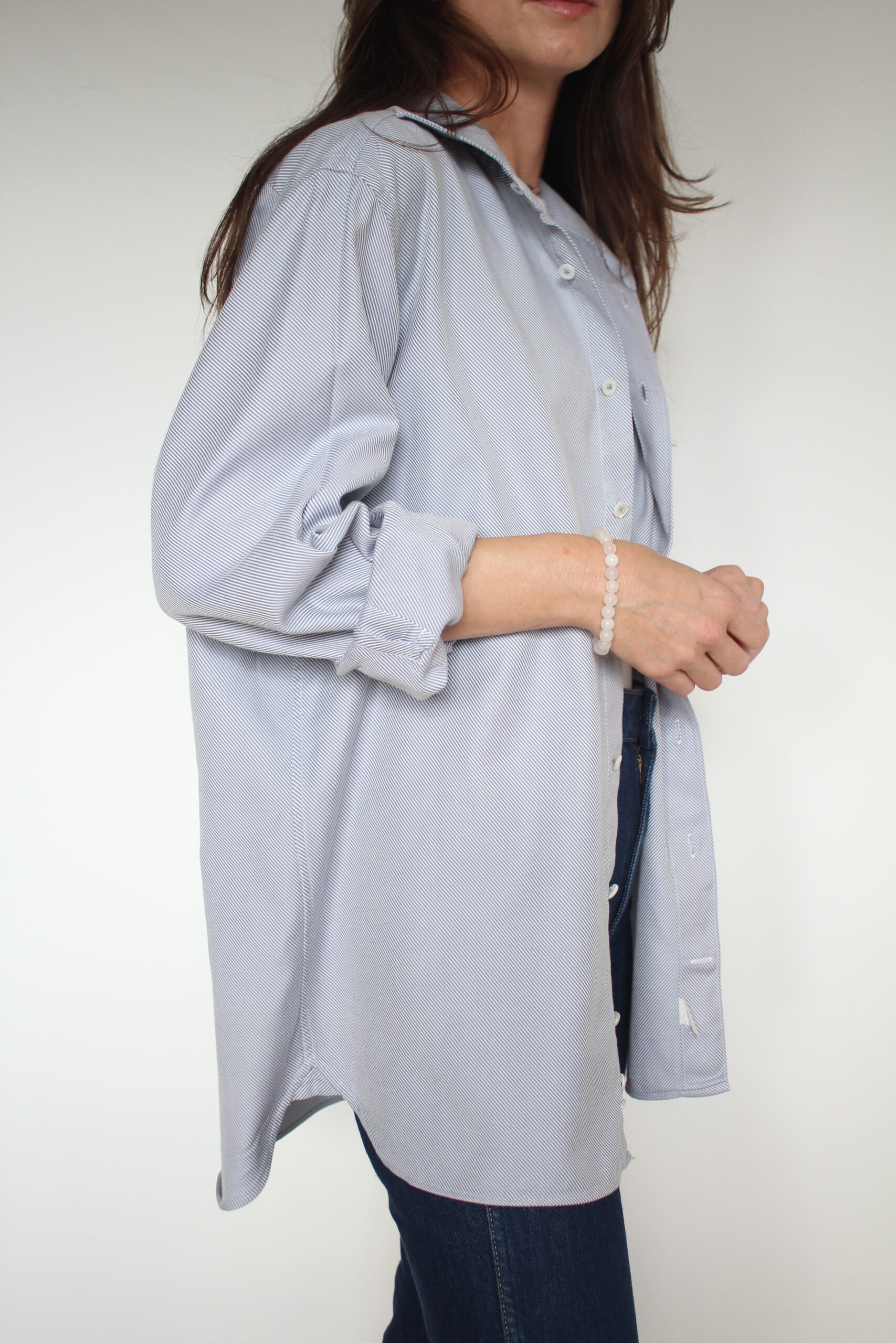 Bawełniana koszula w paski, L - obrazek 3