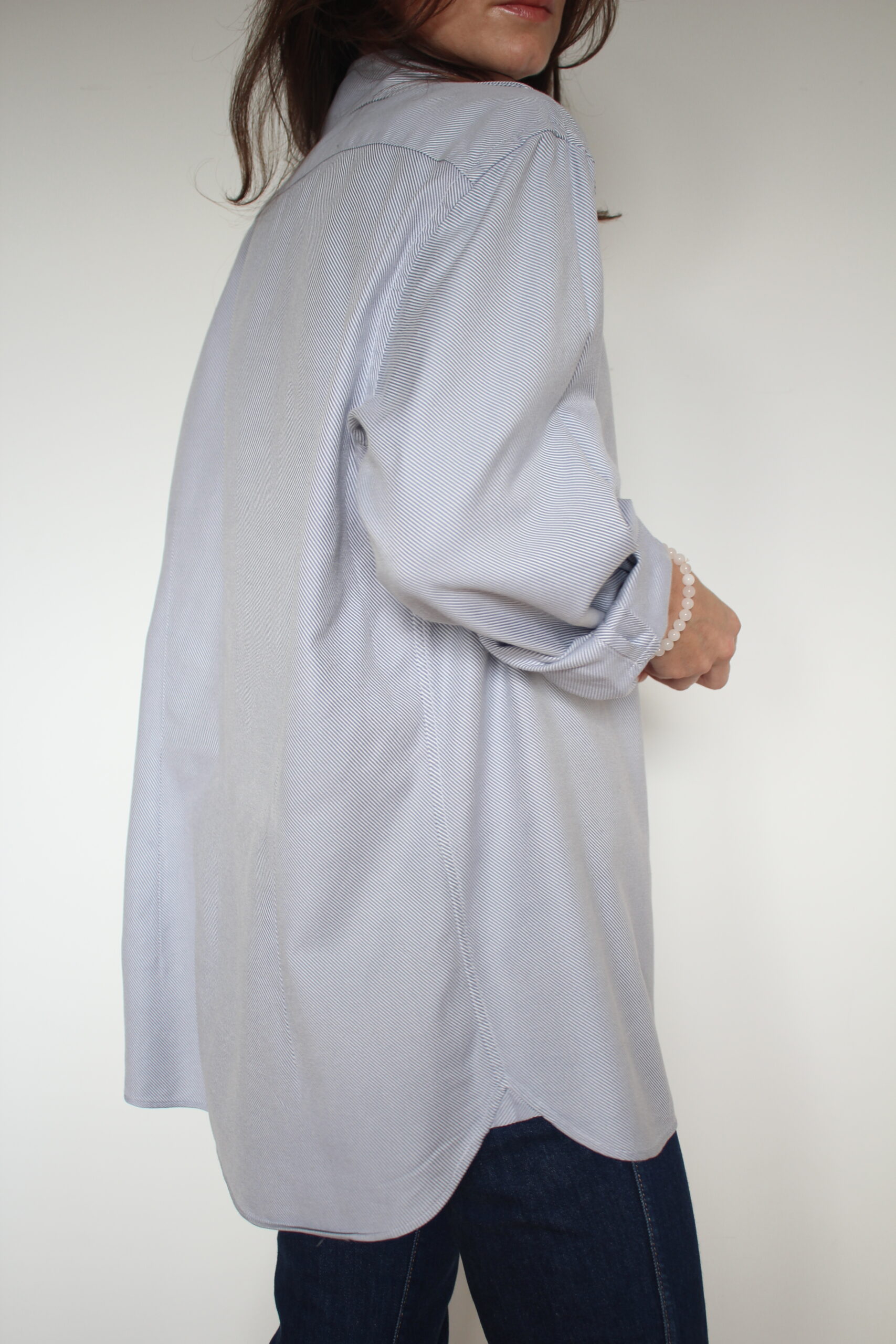 Bawełniana koszula w paski, L - obrazek 4