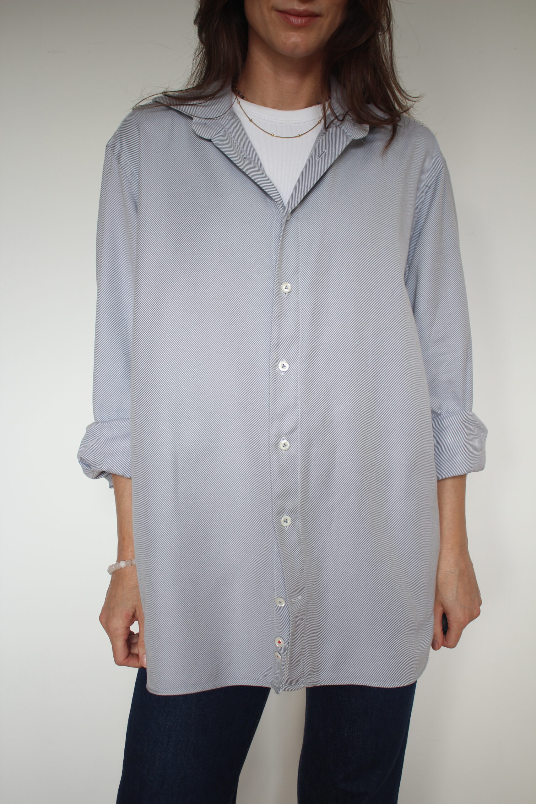 Bawełniana koszula w paski, L - obrazek 5